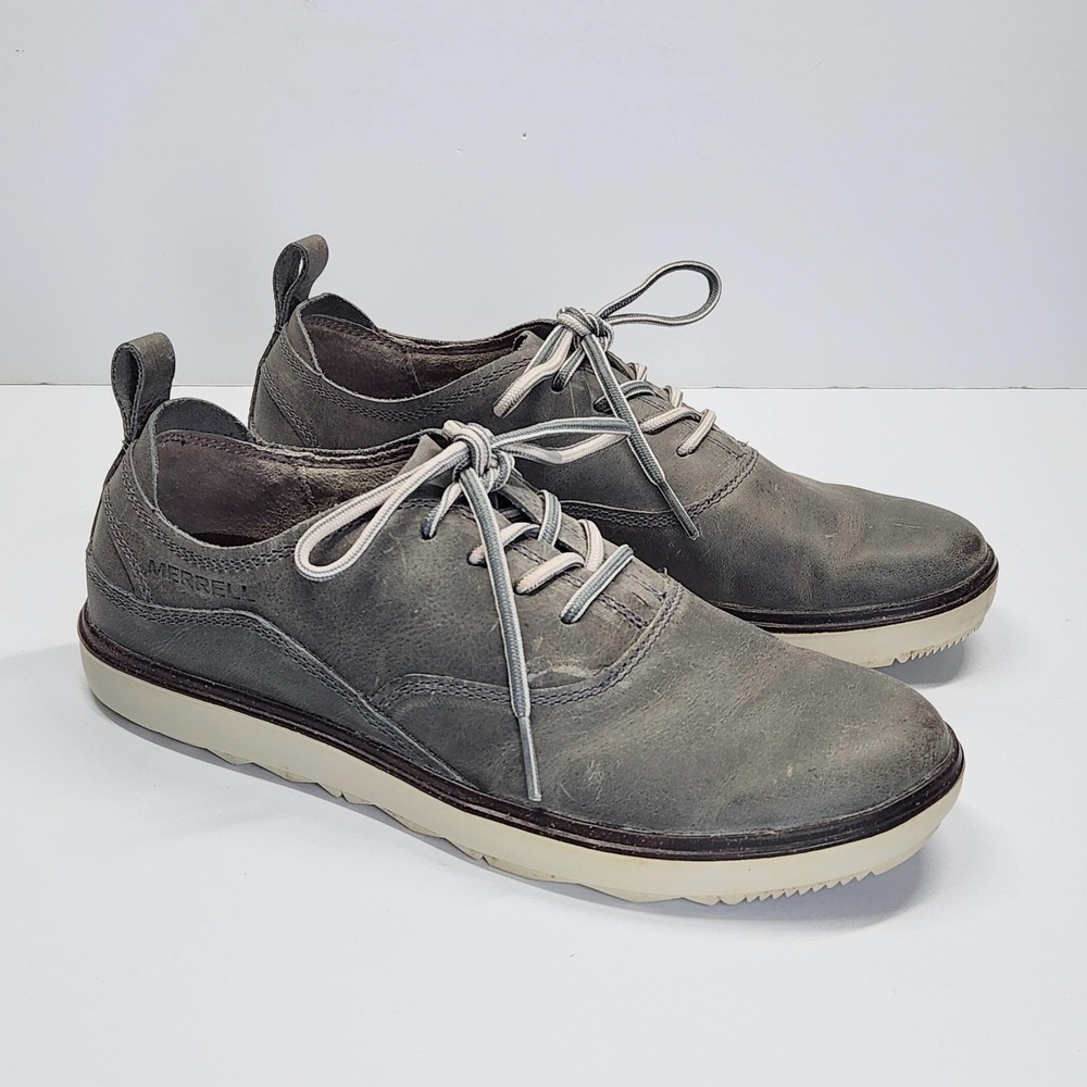 Merrell Sedona Sage Shoes Womens Size 6 Gray Leather Lace Up Casual Comfort